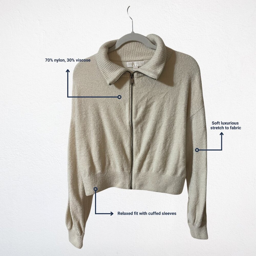 Spiritual Gangster Zip Up Sweater - Cream
